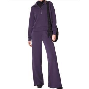 NWT SPANX® AirEssentials Wide Leg Pant - Aubergine- Size Medium Tall